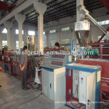 Wood plastic floor making line